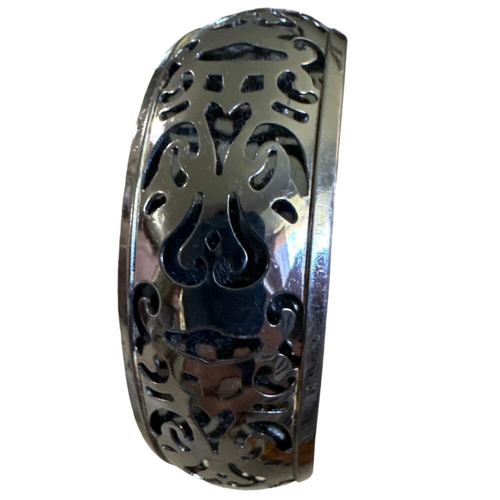 Filigree Silver Tone Bangle Bracelet